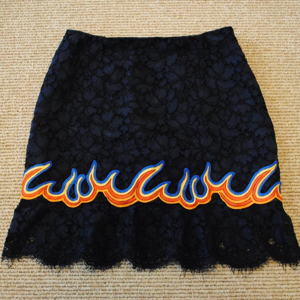 Sandro lace and flame Midi Skirt